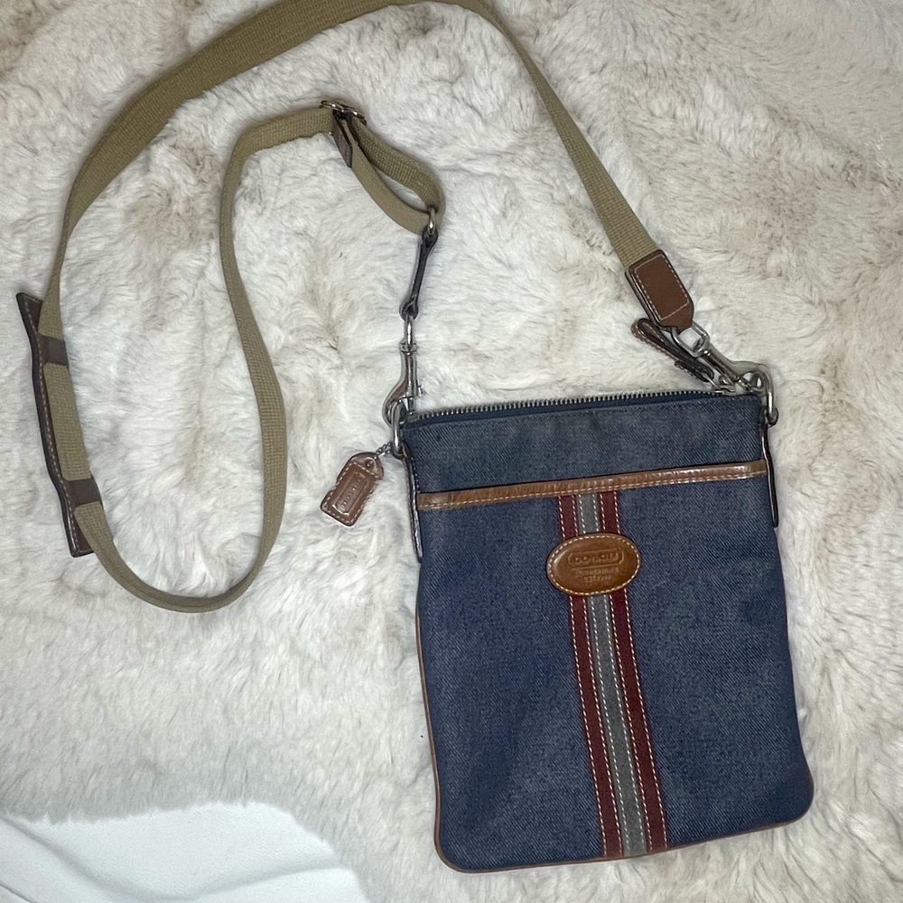 COACH vintage denim cross body bag 2003